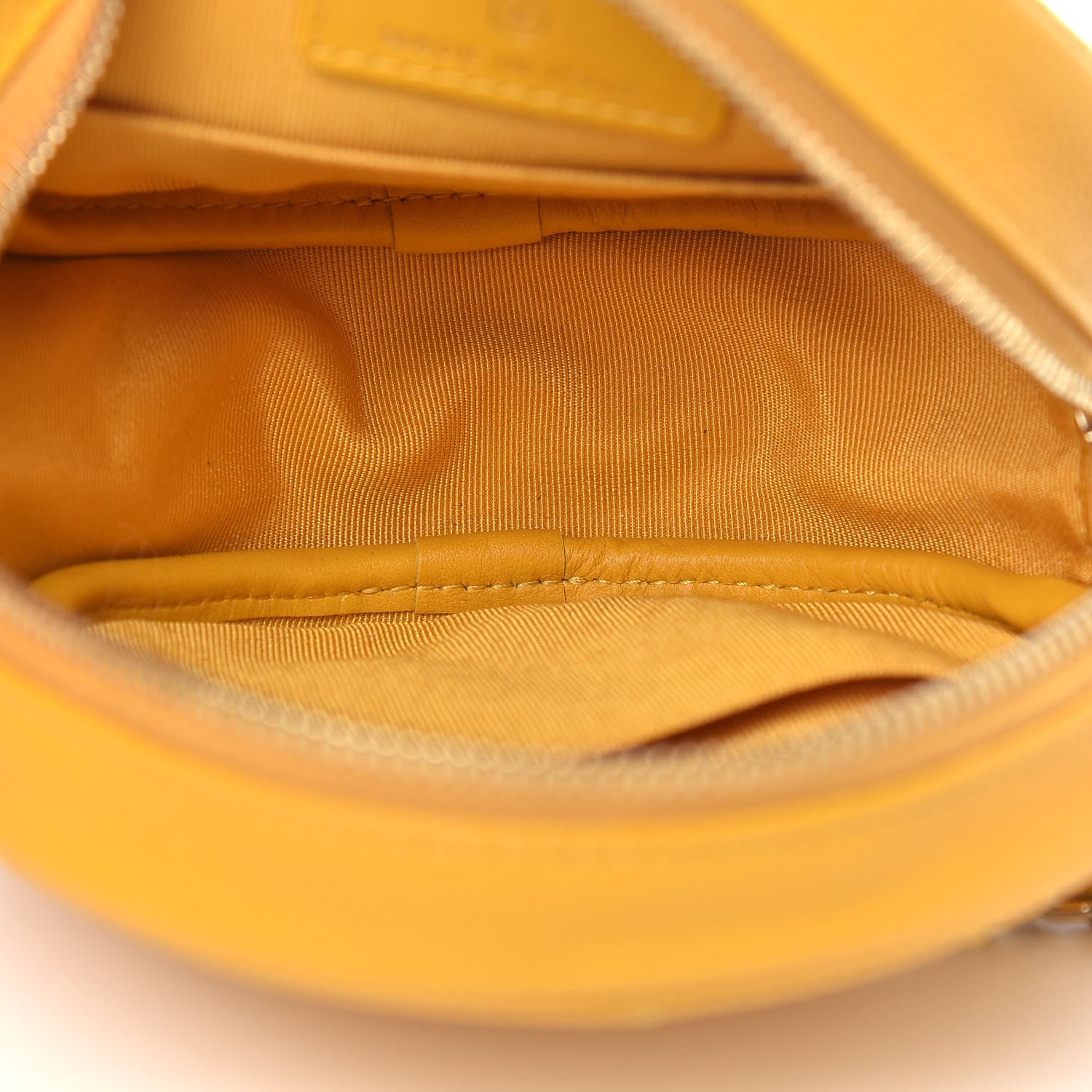 Chanel Caviar Quilted Round Clutch With Chain Yellow 5 of 10