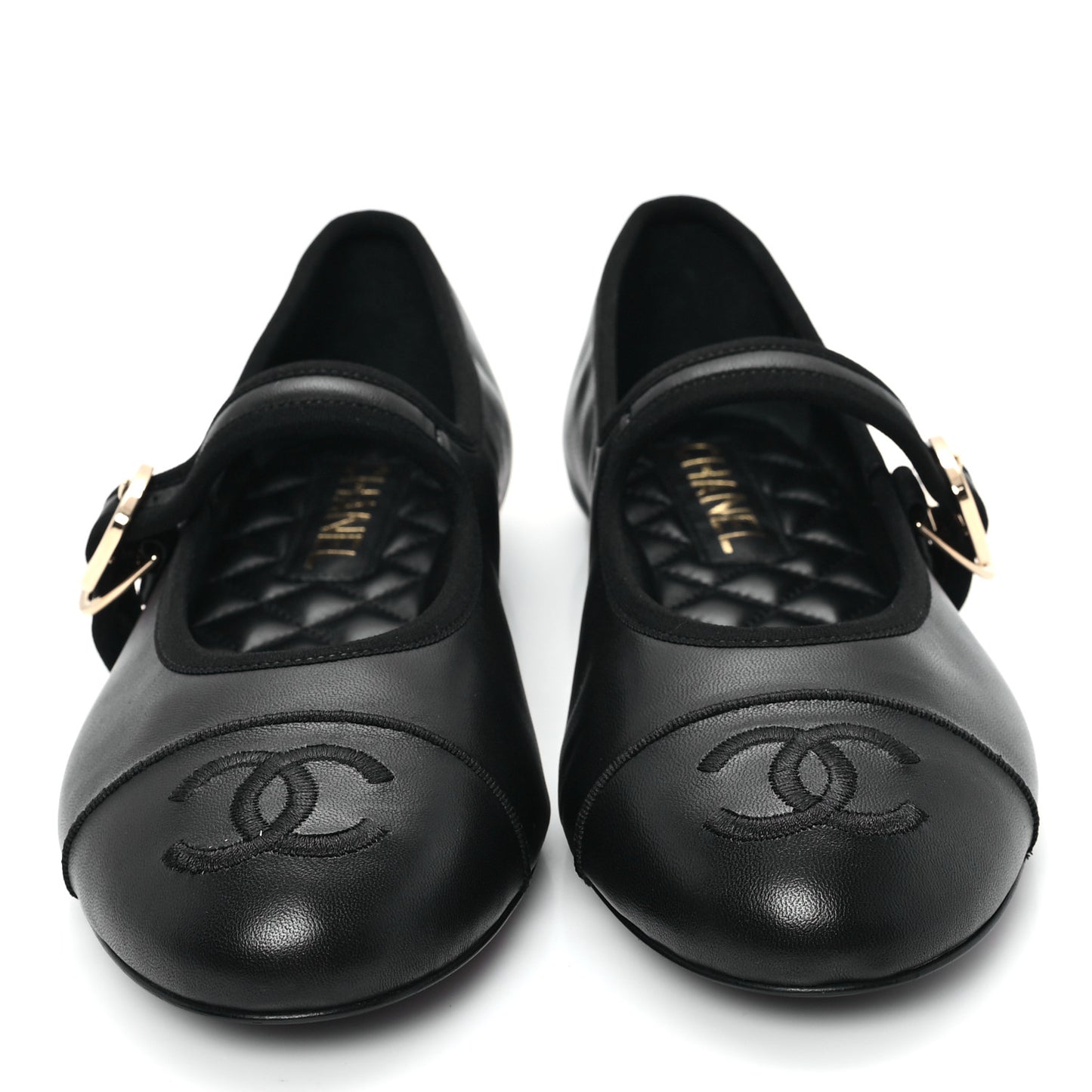 Lambskin Mary Jane Flats 37.5 Black