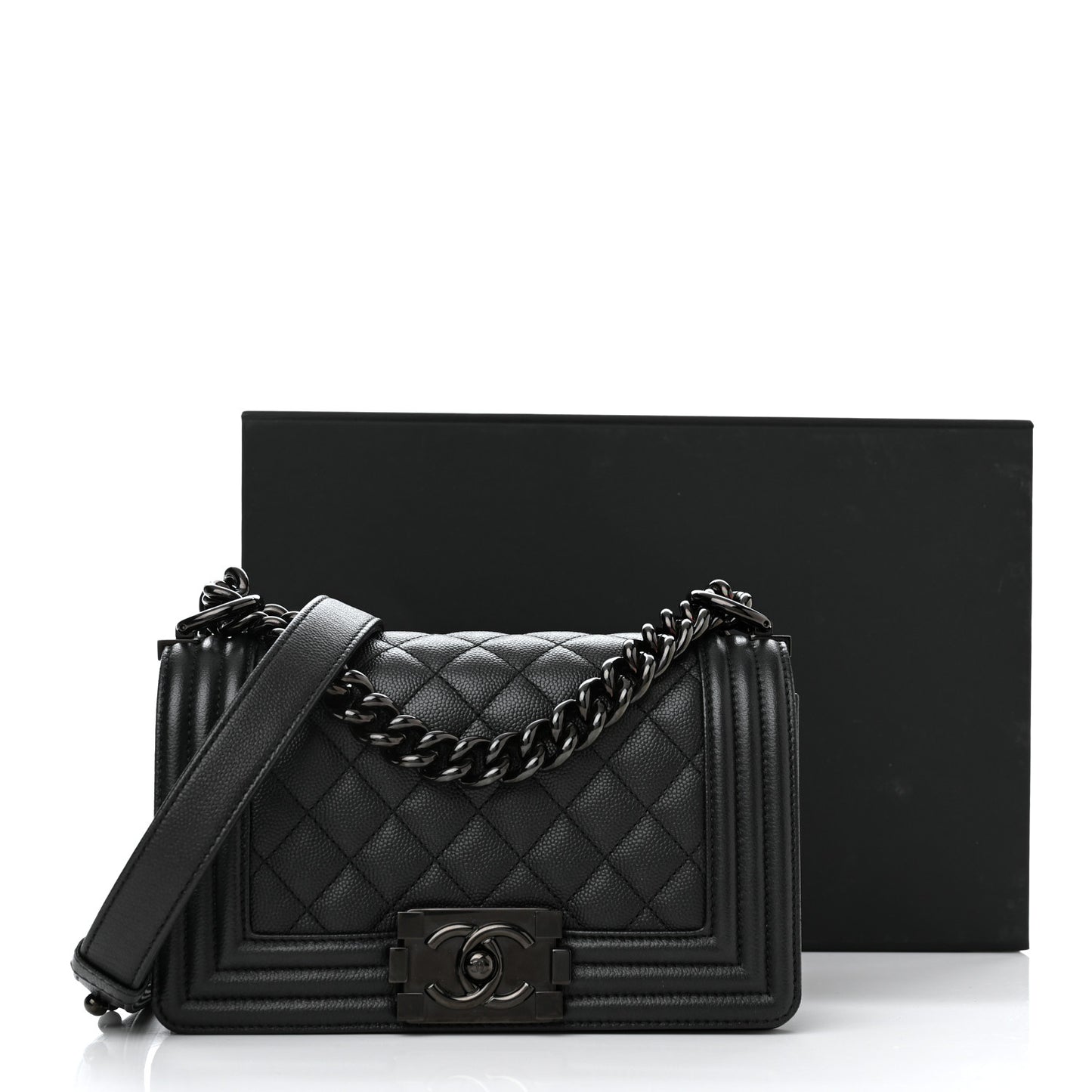 Caviar Quilted Small Boy Flap So Black