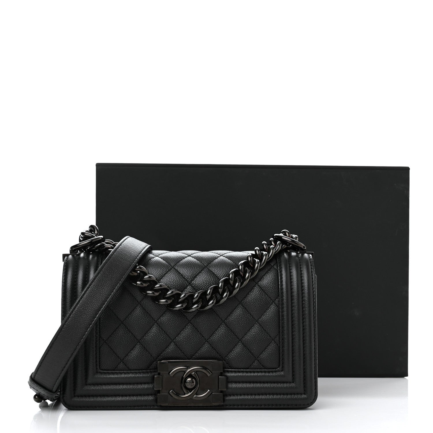 Chanel Caviar Quilted Small Boy Flap So Black 11 of 11