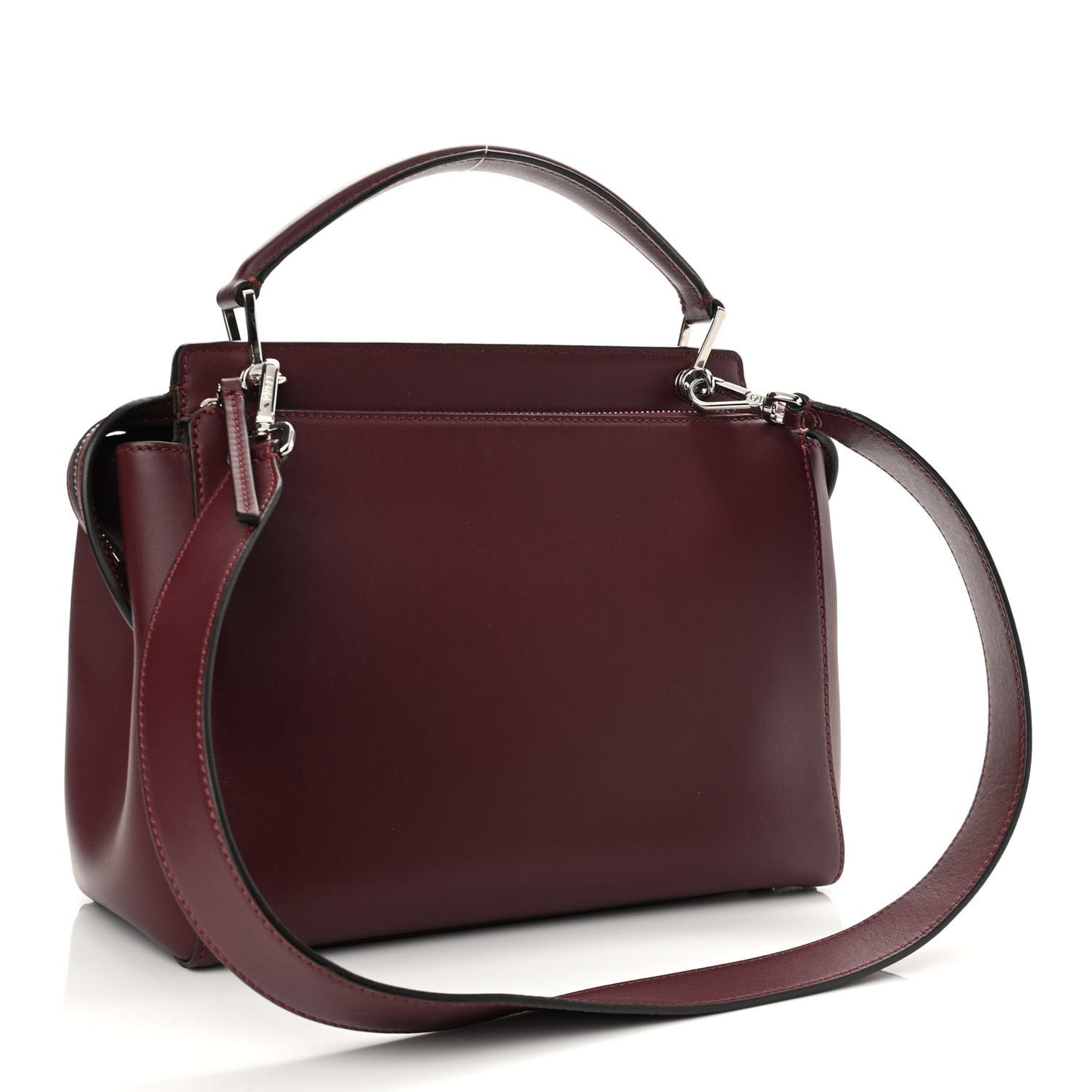 Vitello Baltico Dolce Shiny Nappa Lace Up DotCom Satchel Bordeaux