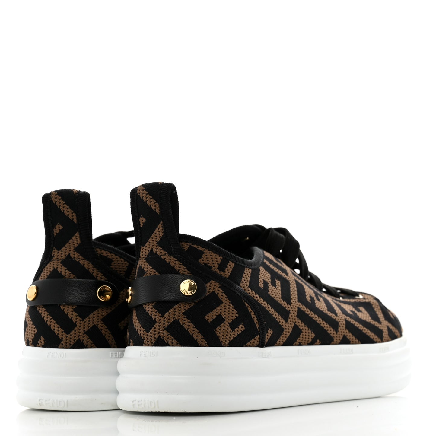Fabric FF Micro-Perforated Rise Low Top Sneakers 38 Tobacco Black