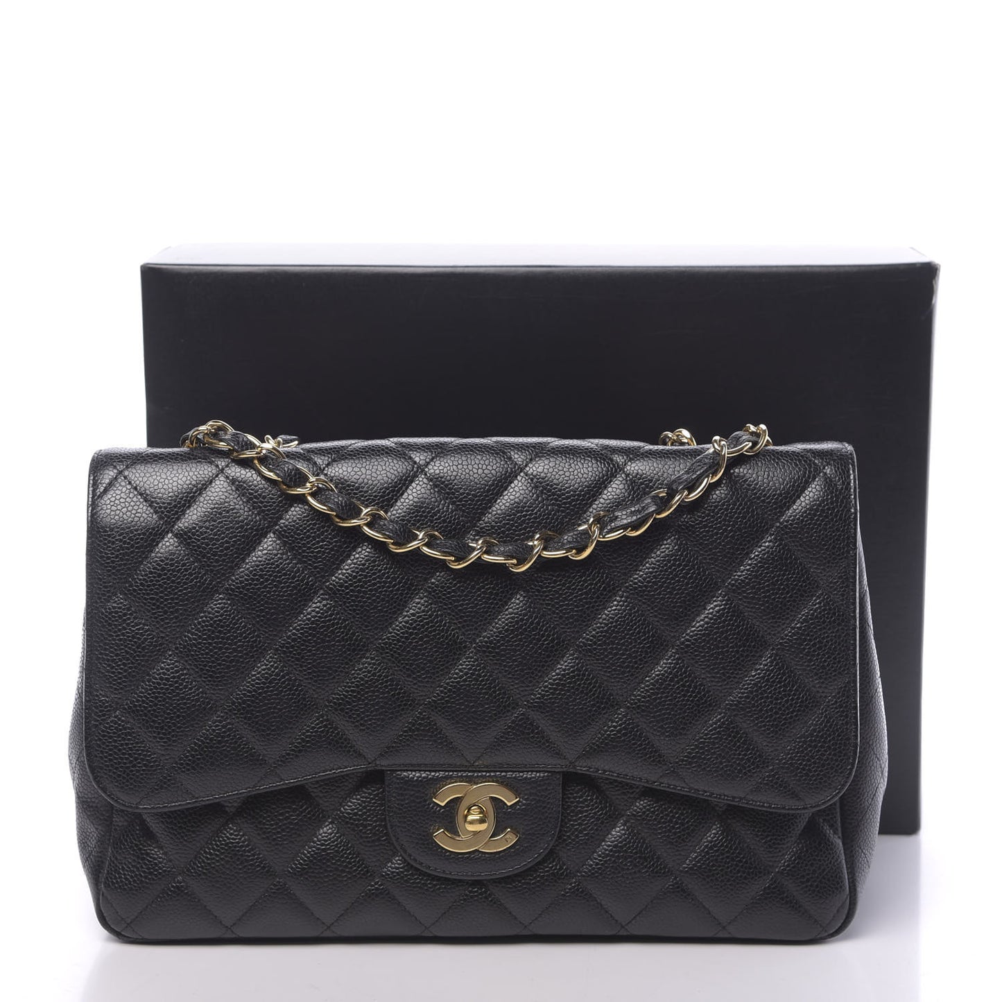 Caviar Quilted Jumbo Single Flap Black