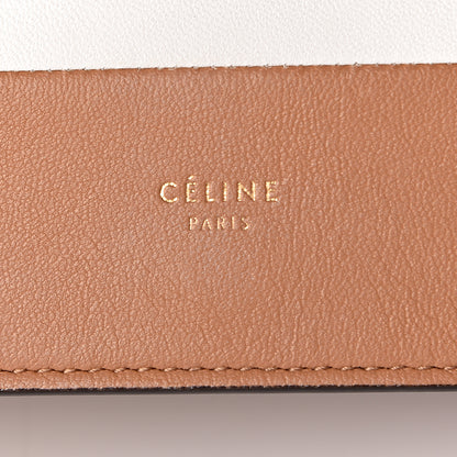 Celine Smooth Lambskin Frame Evening Chain Clutch Tan Optic White 6 of 12