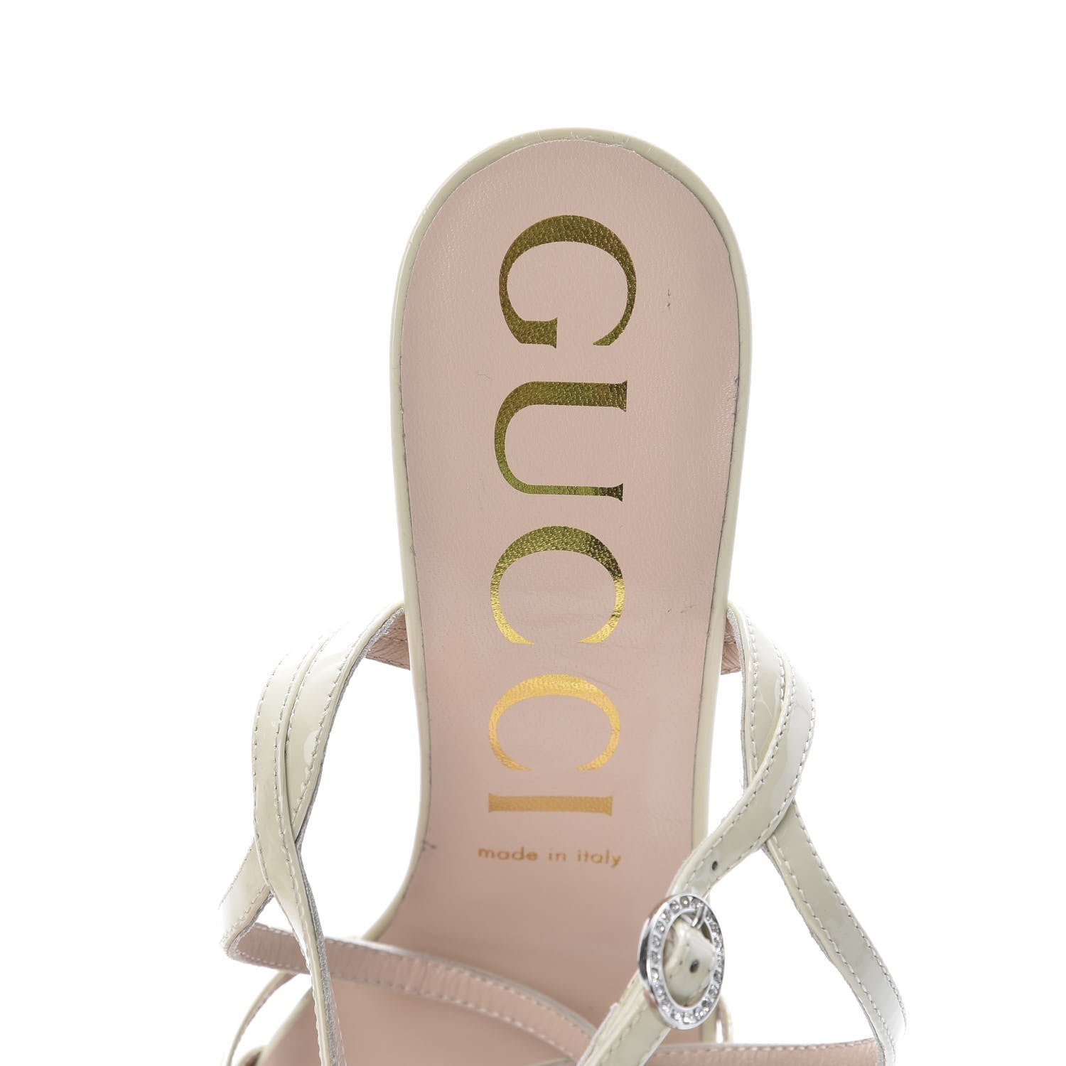 Gucci Patent Strappy Sandals 39 Vintage White 6 of 9