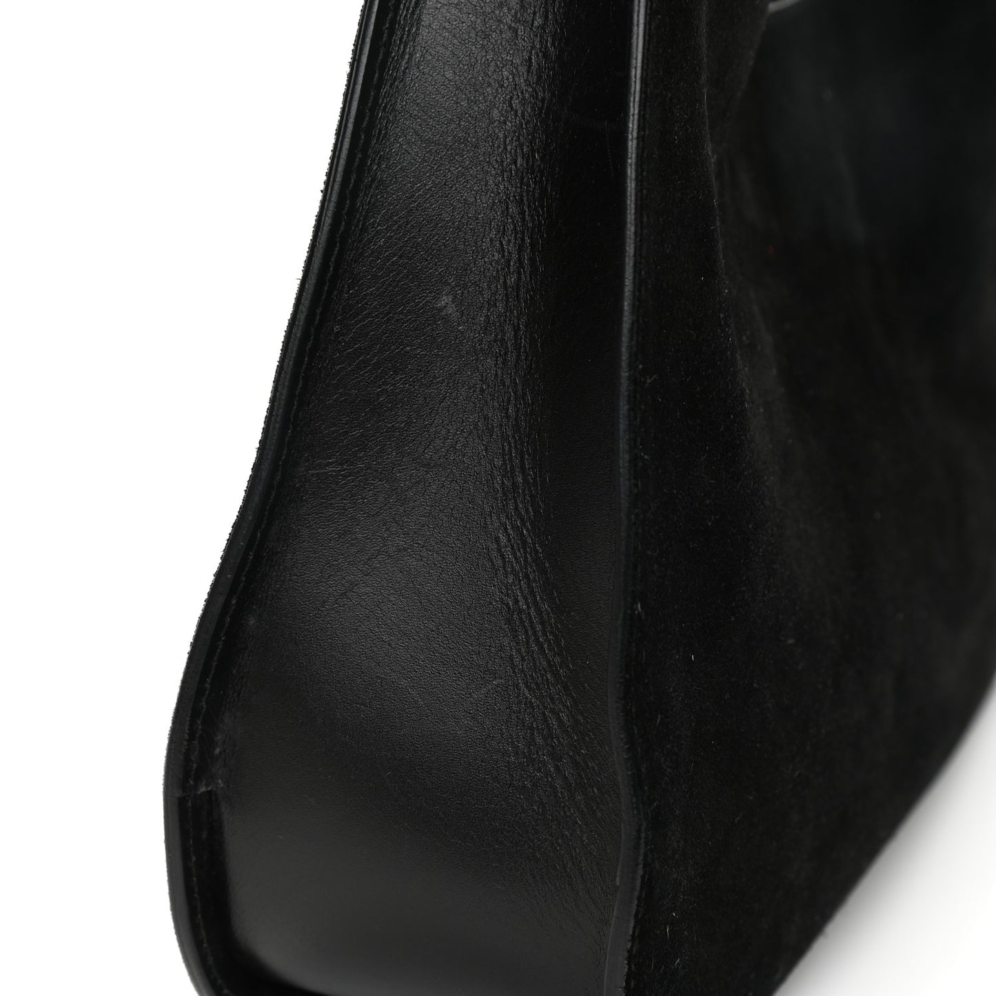 Suede Logo Hobo Bag Black