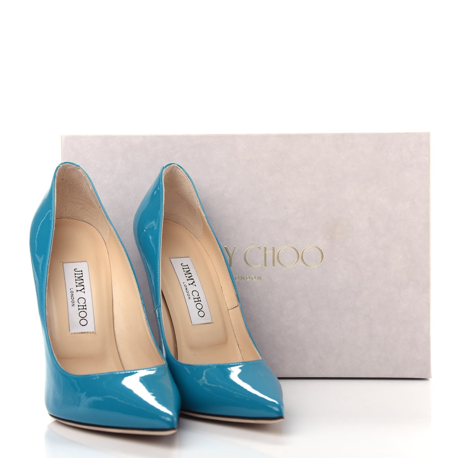 Jimmy Choo Patent Anouk 120 Pumps 37.5 Turquoise 10 of 10