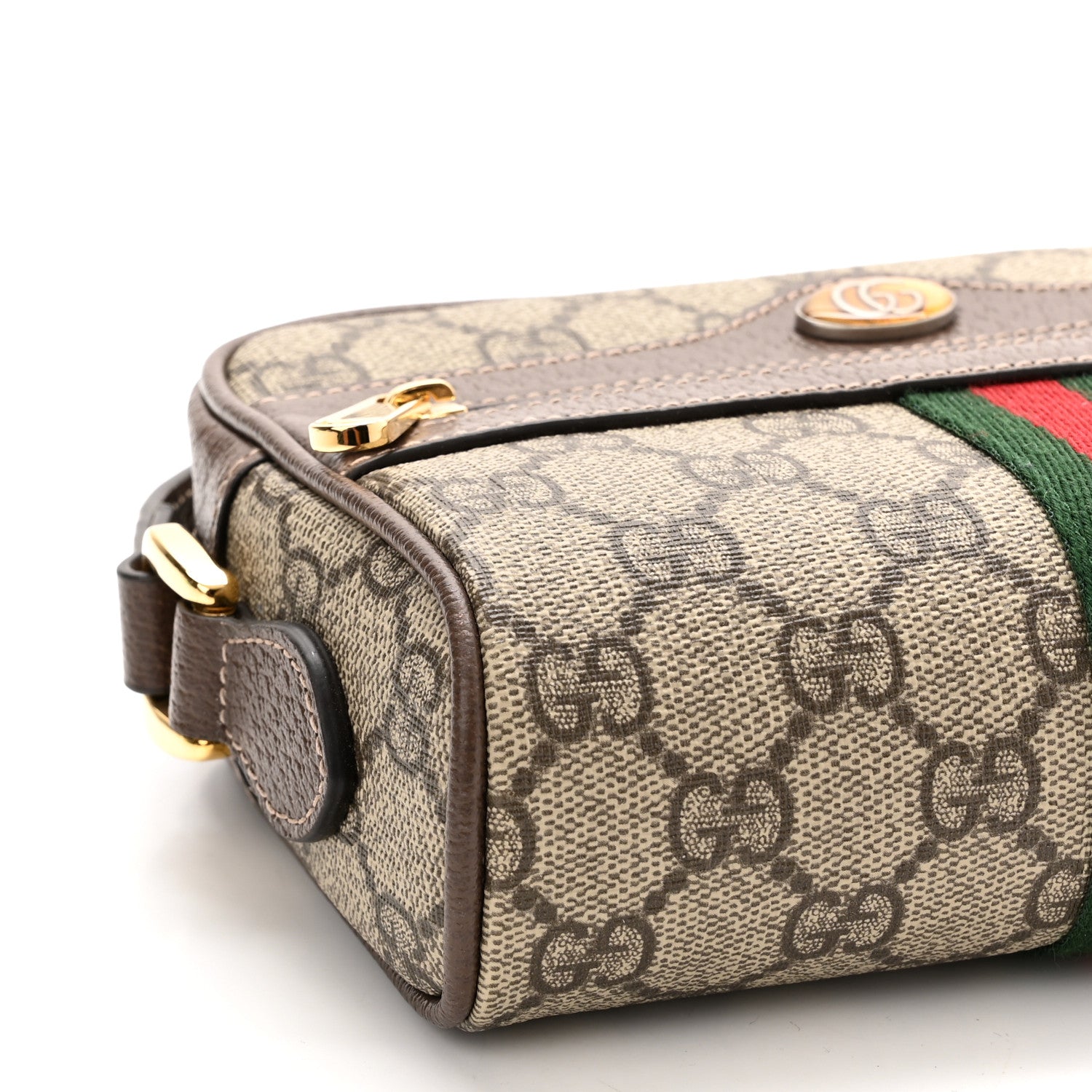 Gucci GG Supreme Monogram Web Mini Ophidia Shoulder Bag Brown 9 of 10