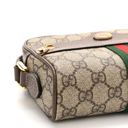 Gucci GG Supreme Monogram Web Mini Ophidia Shoulder Bag Brown 9 of 10