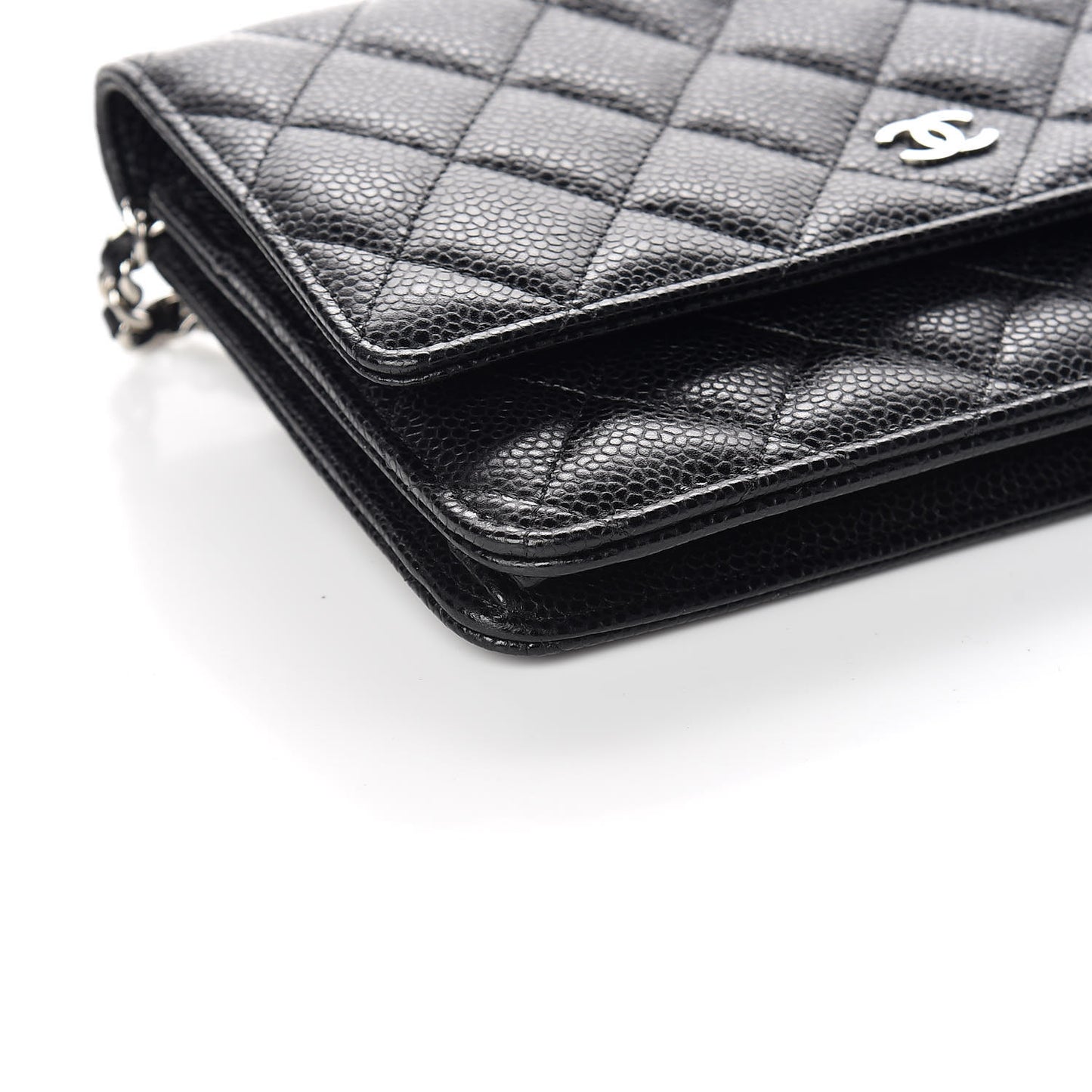 Caviar Quilted Wallet On Chain WOC Black