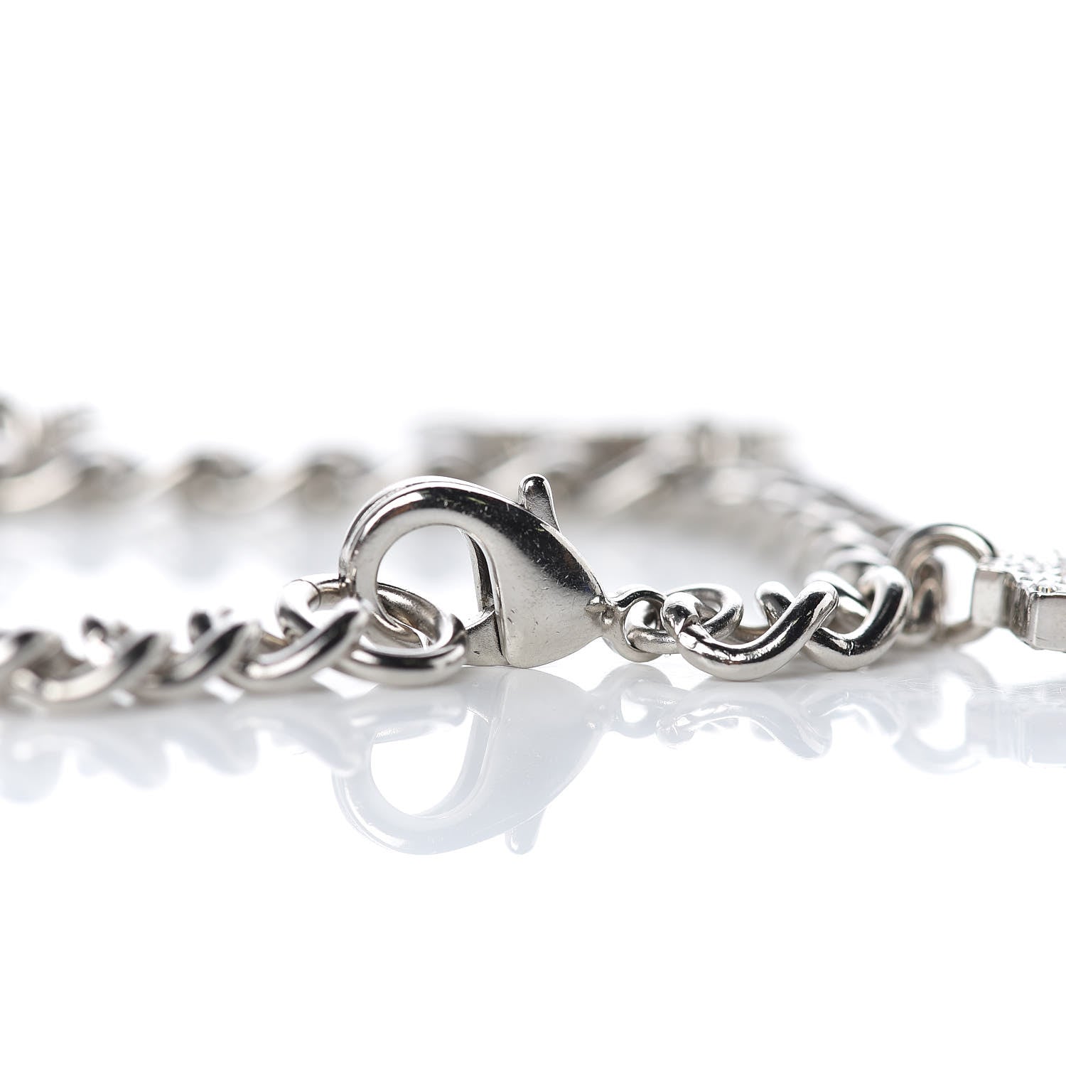 Chanel Crystal Wynn Exclusive Lucky Charm Bracelet Silver 4 of 5