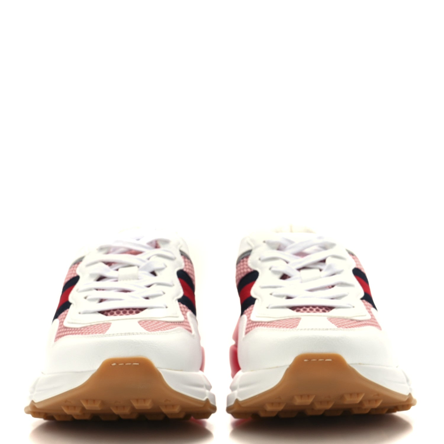 Gucci Lavaredo Eco Fabric Mesh Web Womens Rhyton Reflective Sneakers 39.5 Great White Water Rose Silver 2 of 9
