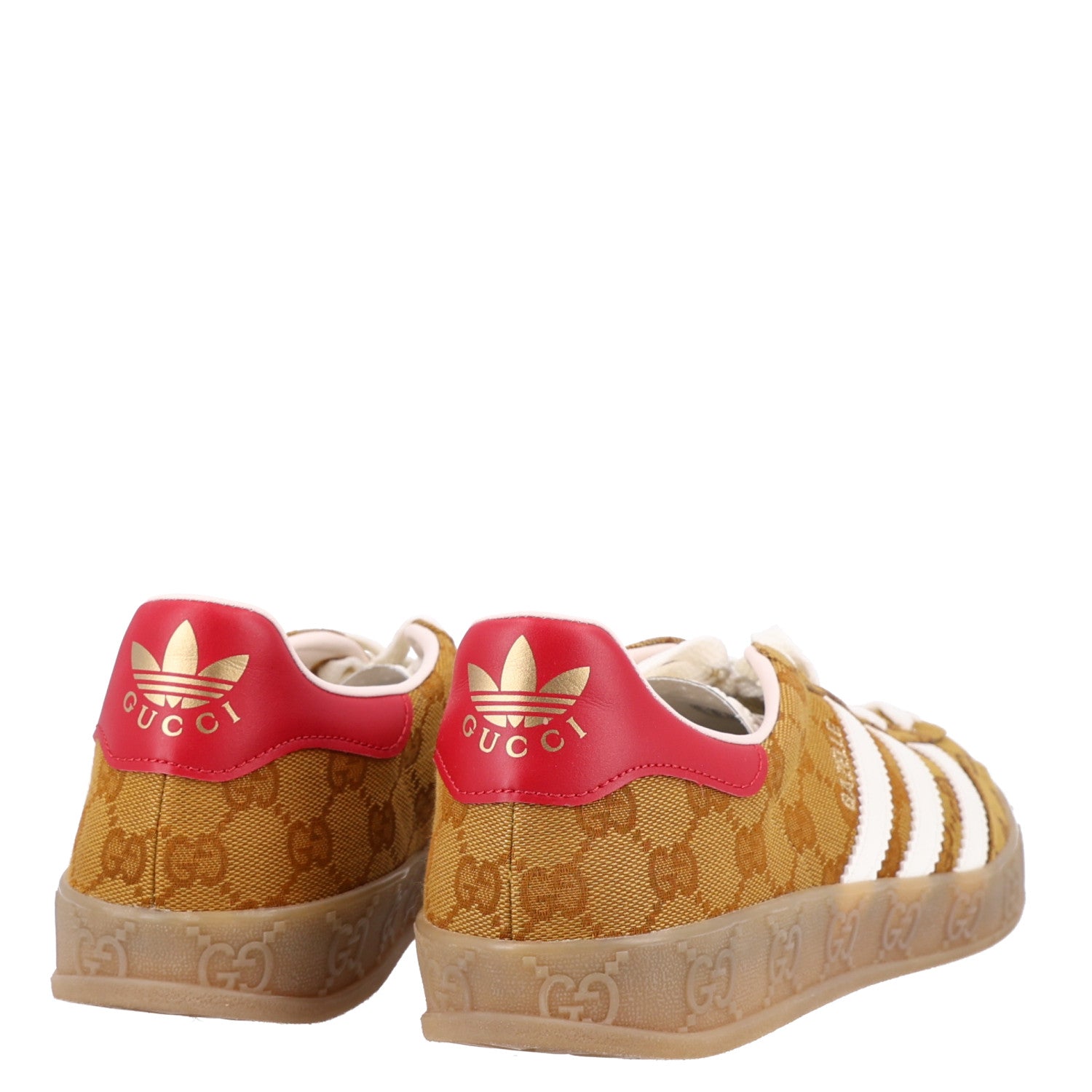 Gucci X ADIDAS Vintage GG Monogram Mens Gazelle Sneakers 11.5 Mid Natural Nut Off White 5 of 9
