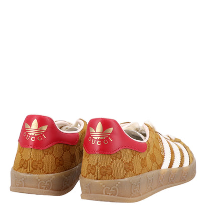 Gucci X ADIDAS Vintage GG Monogram Mens Gazelle Sneakers 11.5 Mid Natural Nut Off White 5 of 9