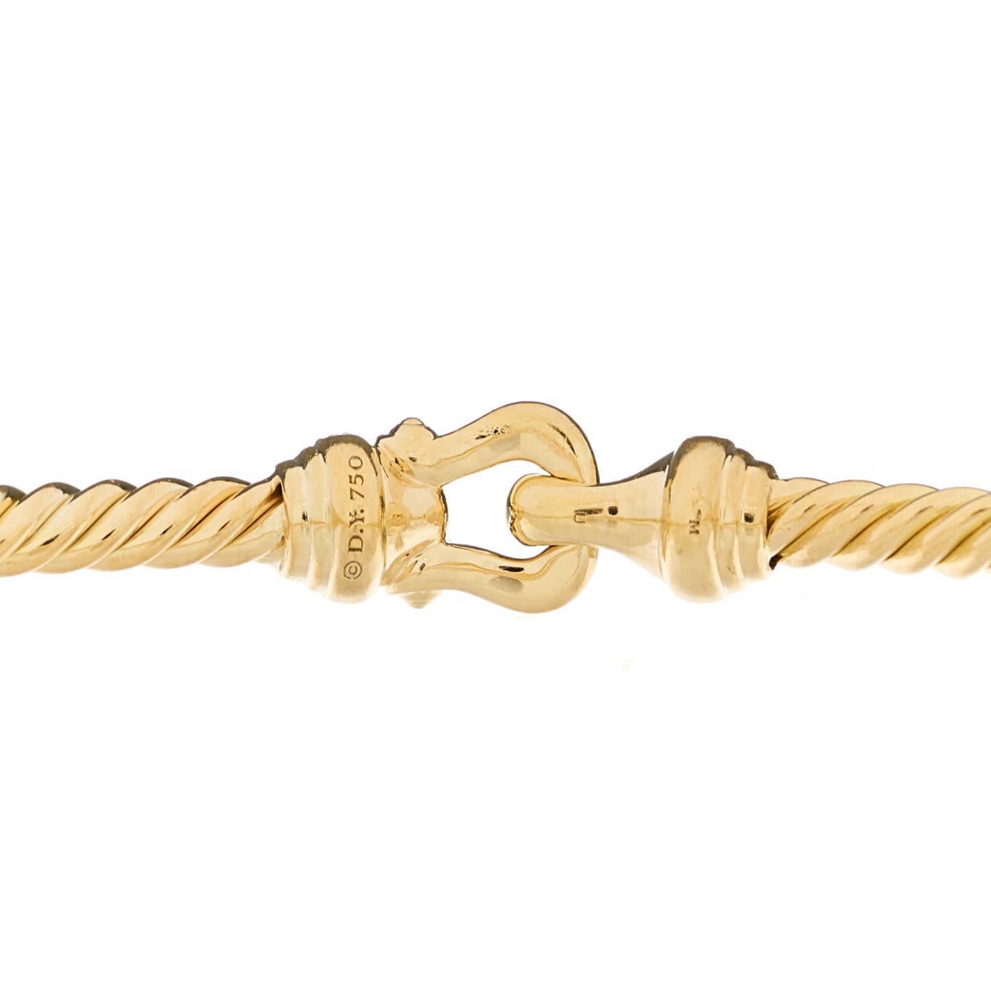 18K Yellow Gold Diamond 3.5mm Cable Buckle Bracelet