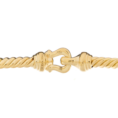 David Yurman 18K Yellow Gold Diamond 3.5mm Cable Buckle Bracelet 3 of 3