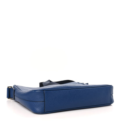 Prada Saffiano Cuir Flat Messenger Bag Bluette 4 of 8
