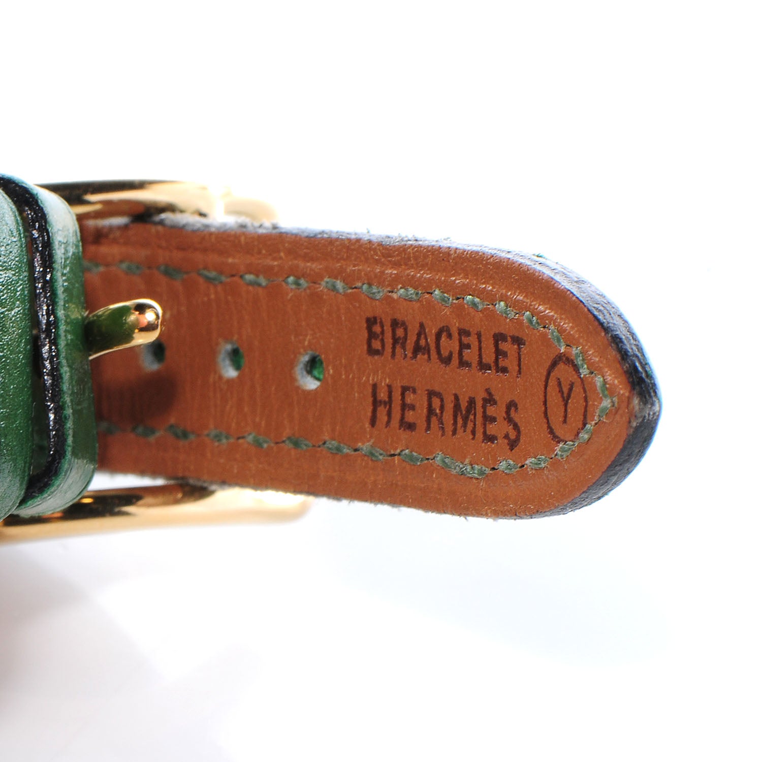 Hermes Stainless Steel Courchevel 20mm Kelly Cadena Quartz Watch Vert Clair 3 of 7