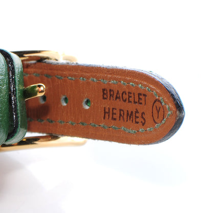 Hermes Stainless Steel Courchevel 20mm Kelly Cadena Quartz Watch Vert Clair 3 of 7