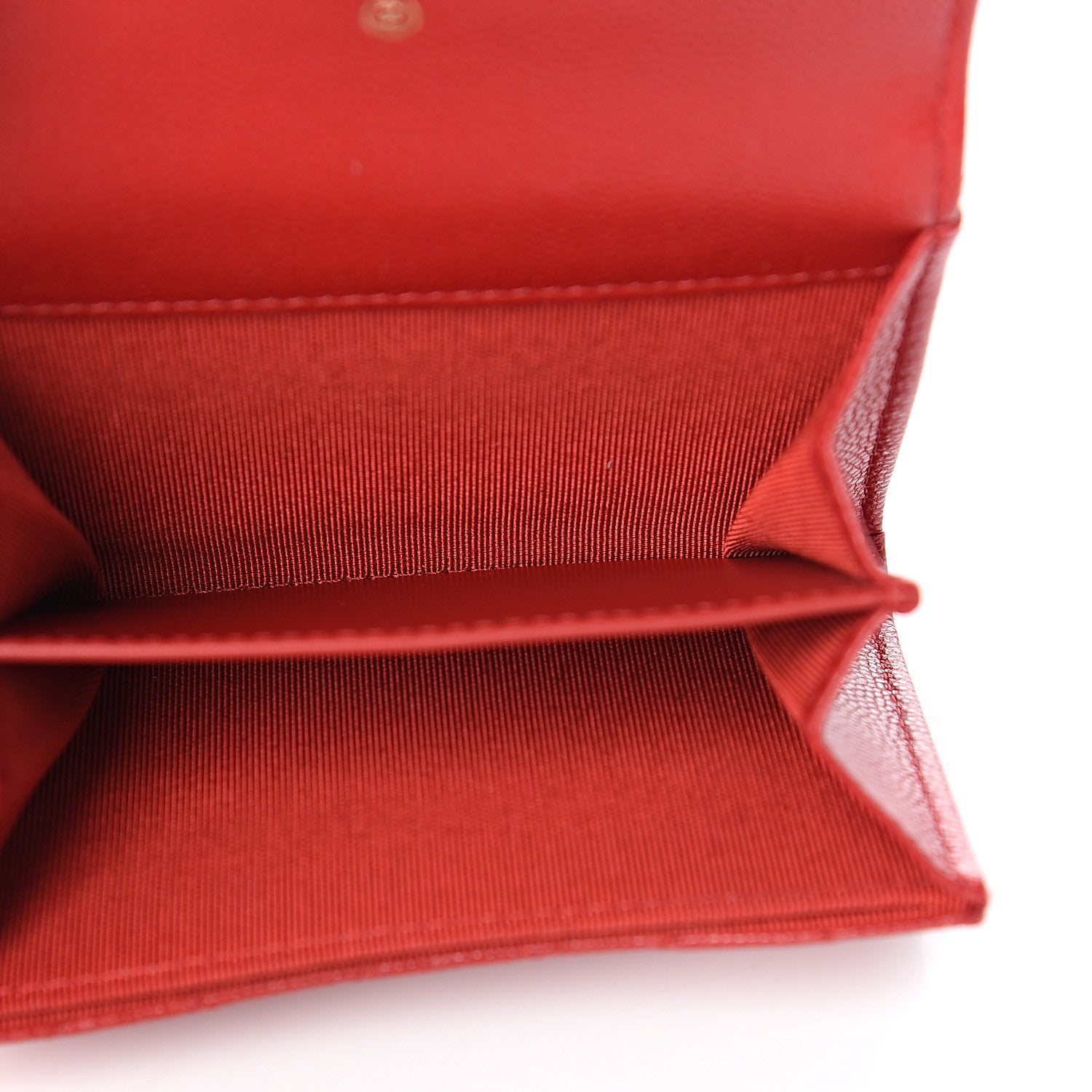 Chanel Caviar Quilted Flap Card Holder Wallet Red 4 of 8