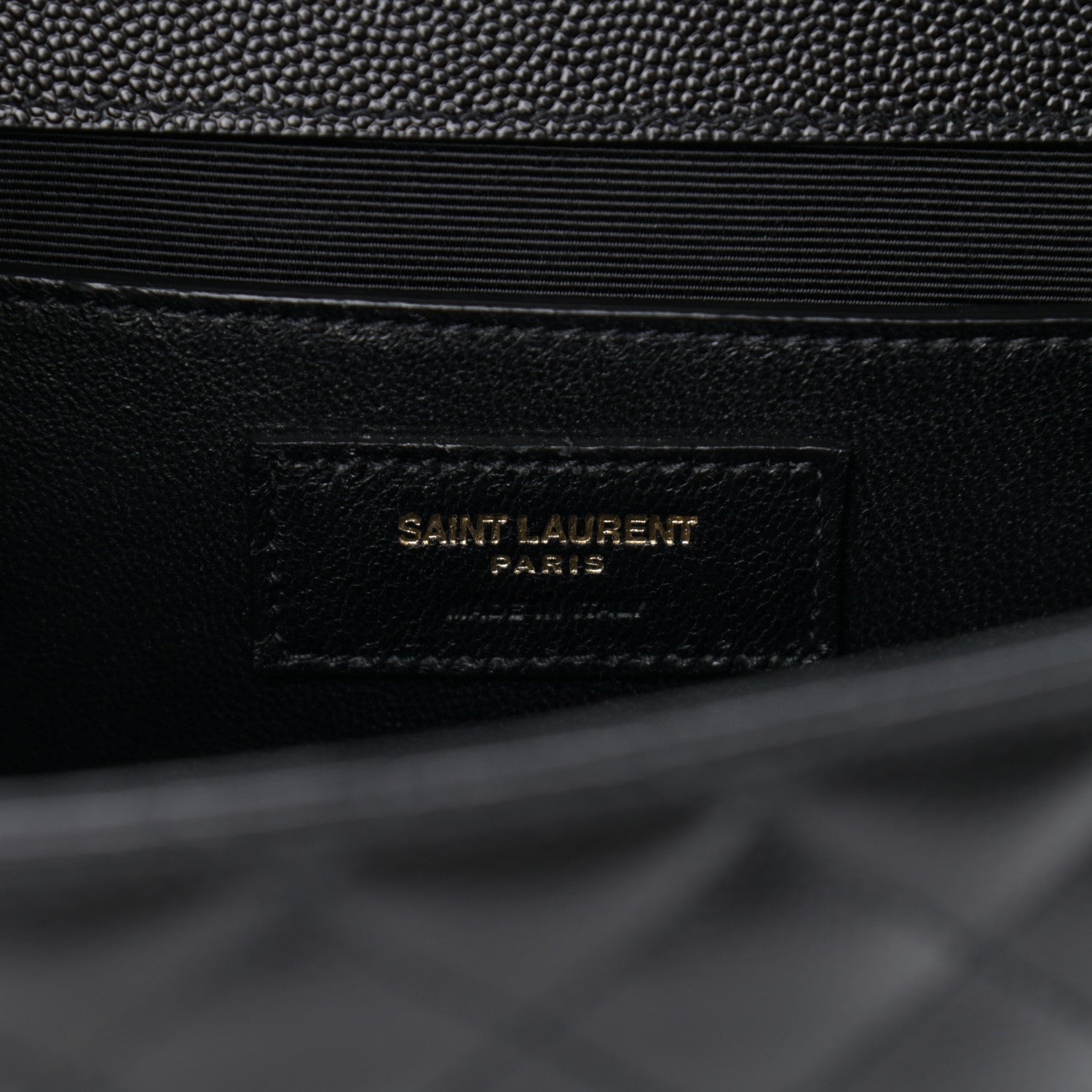 Saint Laurent Grain De Poudre Textured Mixed Matelasse Triquilt Medium Monogram Satchel Black 6 of 12