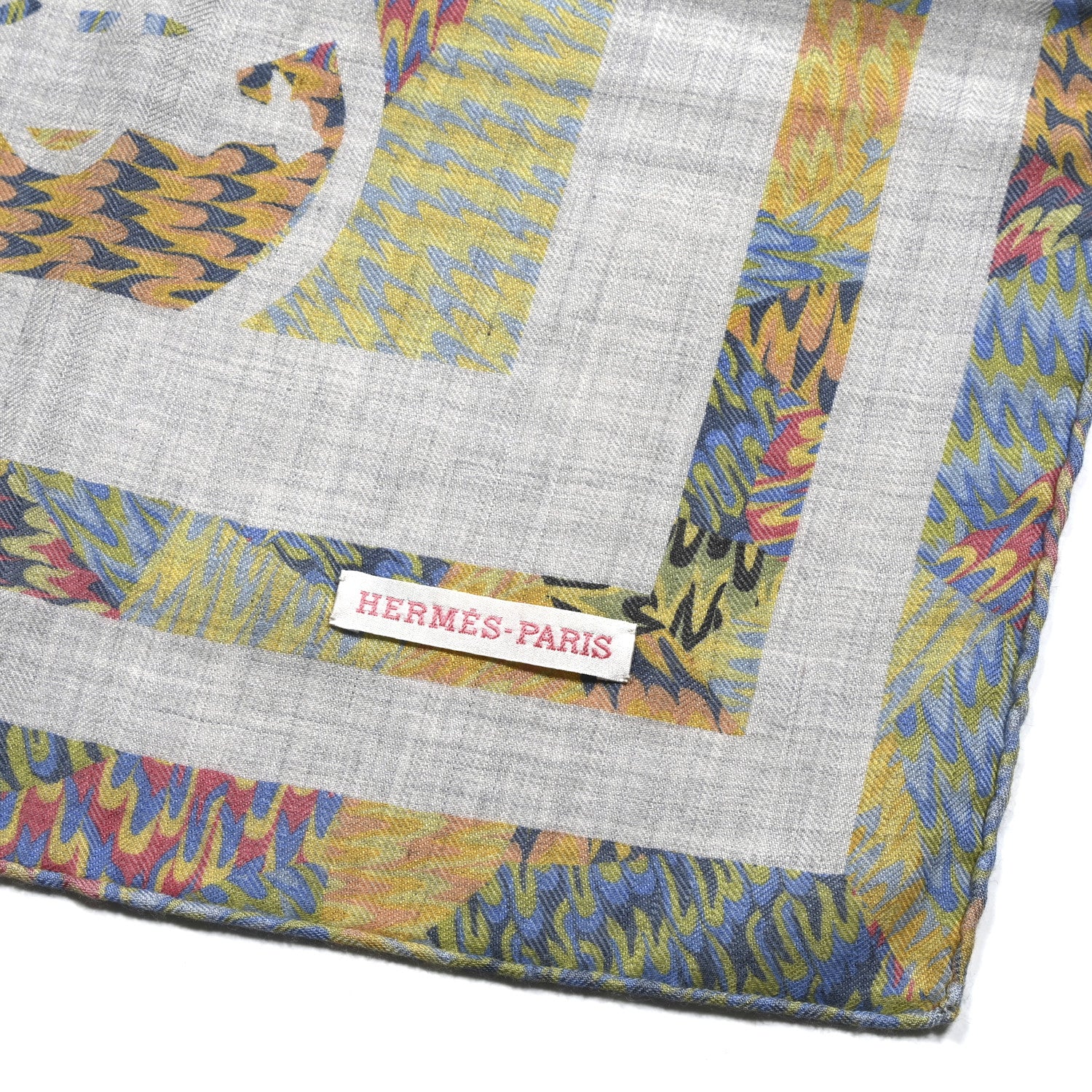 Hermes Silk Cashmere Ex-Libris Marble Scarf 90 Gris Chine Multicolor 2 of 3