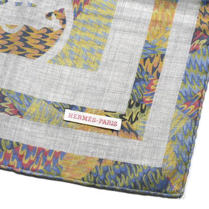 Hermes Silk Cashmere Ex-Libris Marble Scarf 90 Gris Chine Multicolor 2 of 3