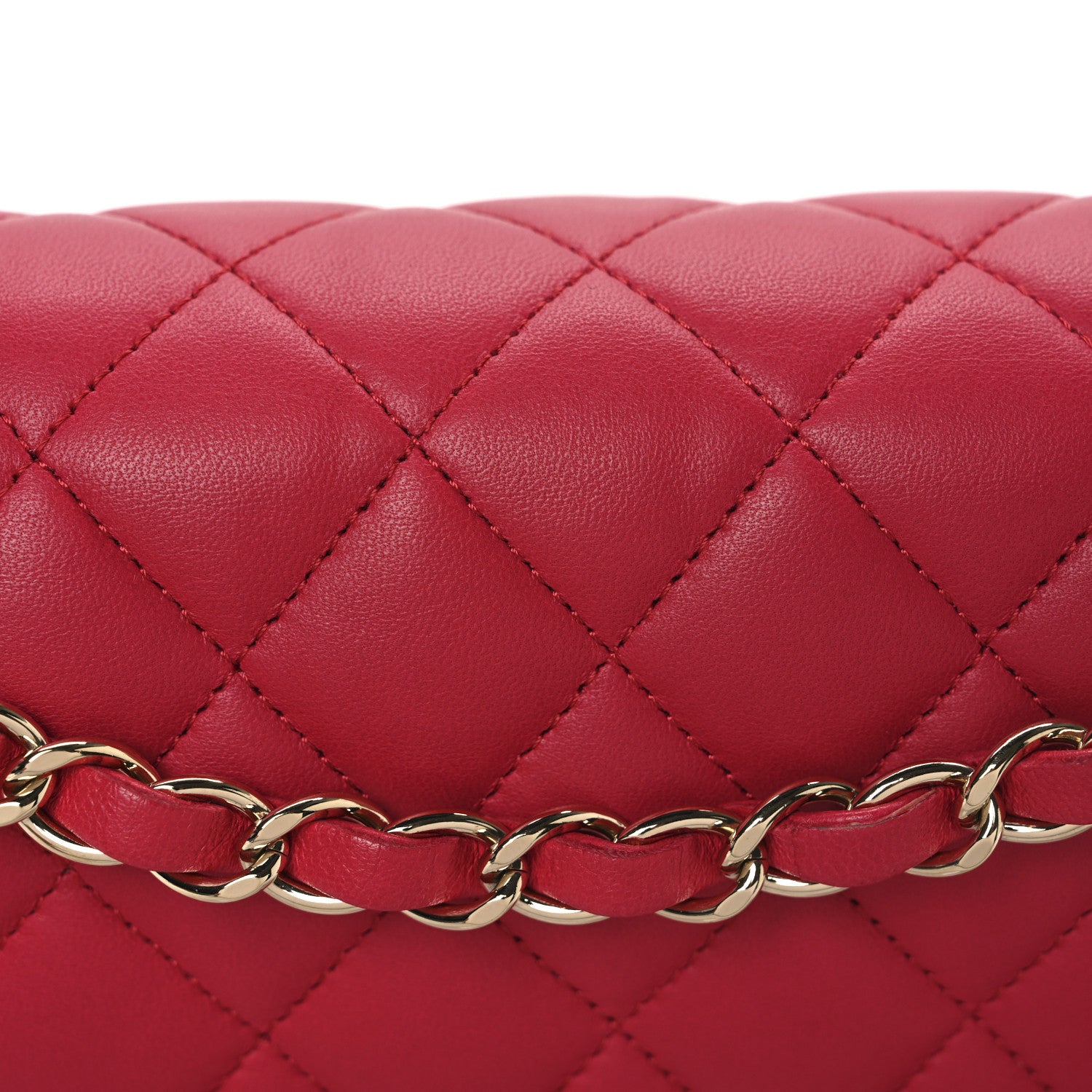 Chanel Lambskin Quilted Medium Double Flap Dark Pink 8 of 10