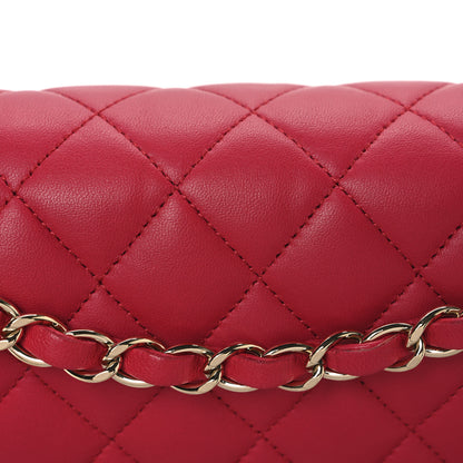 Chanel Lambskin Quilted Medium Double Flap Dark Pink 8 of 10