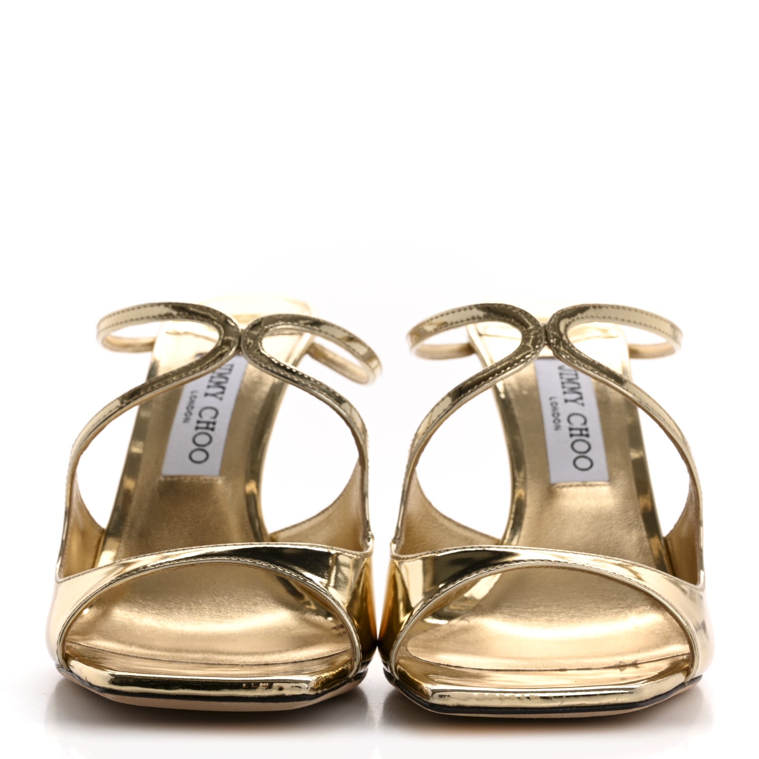 Jimmy Choo Liquid Metal Calfskin Anise 95 Sandals 40 Gold 3 of 9