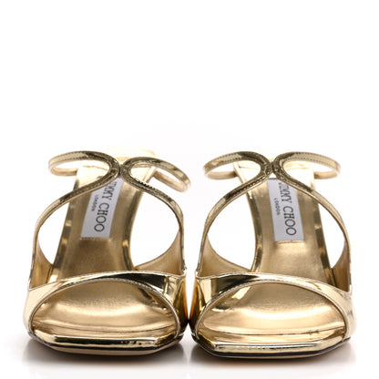 Jimmy Choo Liquid Metal Calfskin Anise 95 Sandals 40 Gold 3 of 9