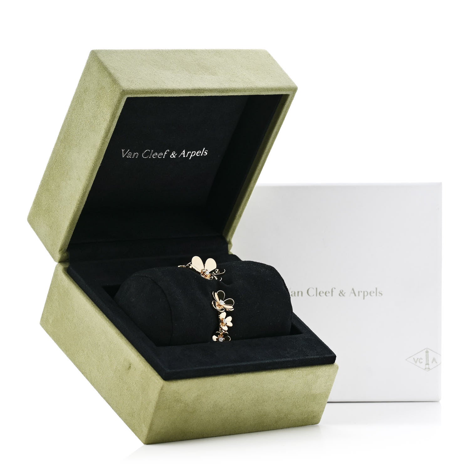 Van Cleef & Arpels 18K Yellow Gold Diamond Small Frivole 7 Flowers Bracelet M 5 of 5