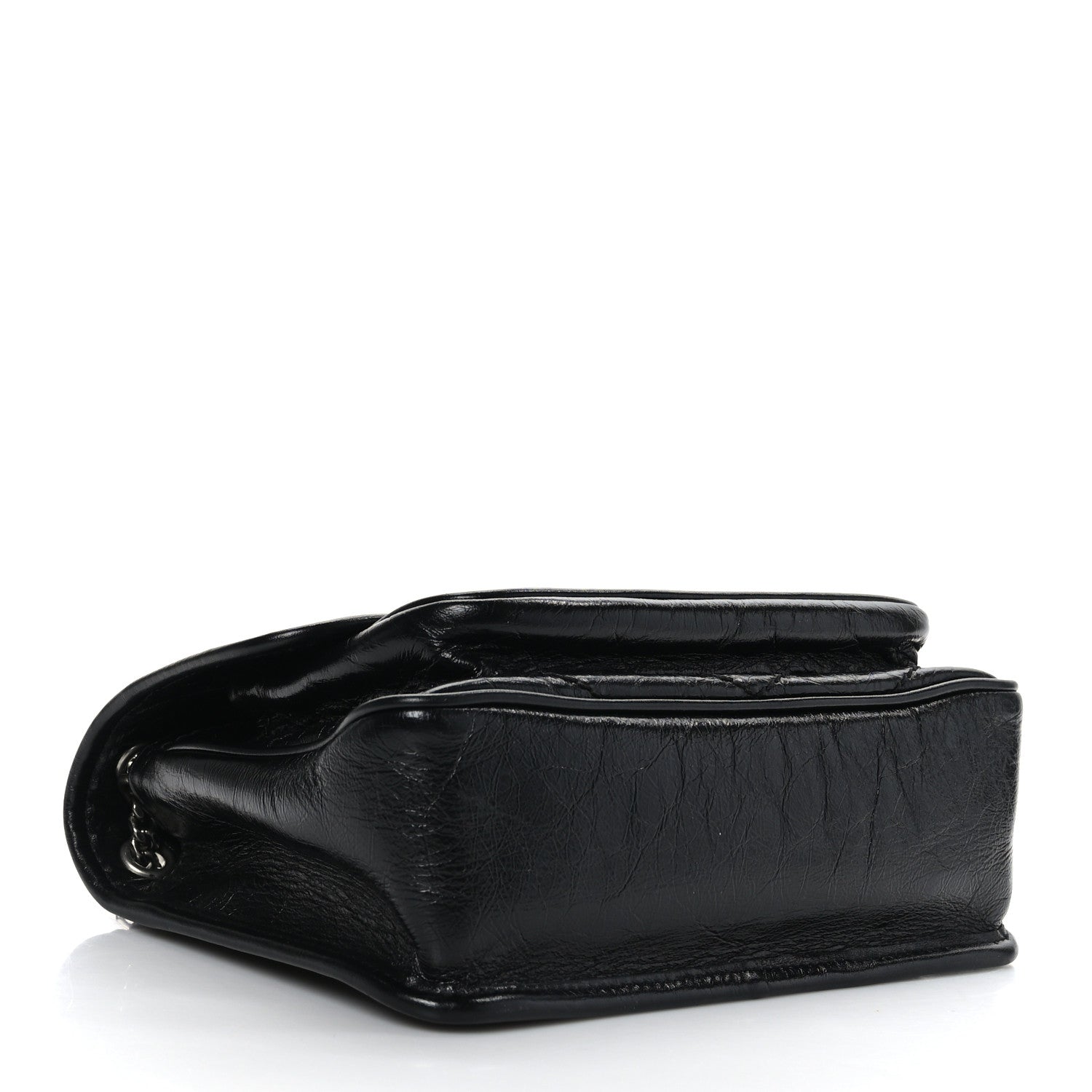 Saint Laurent Crinkled Lambskin Matelasse Monogram Baby Niki Chain Satchel Black 3 of 8