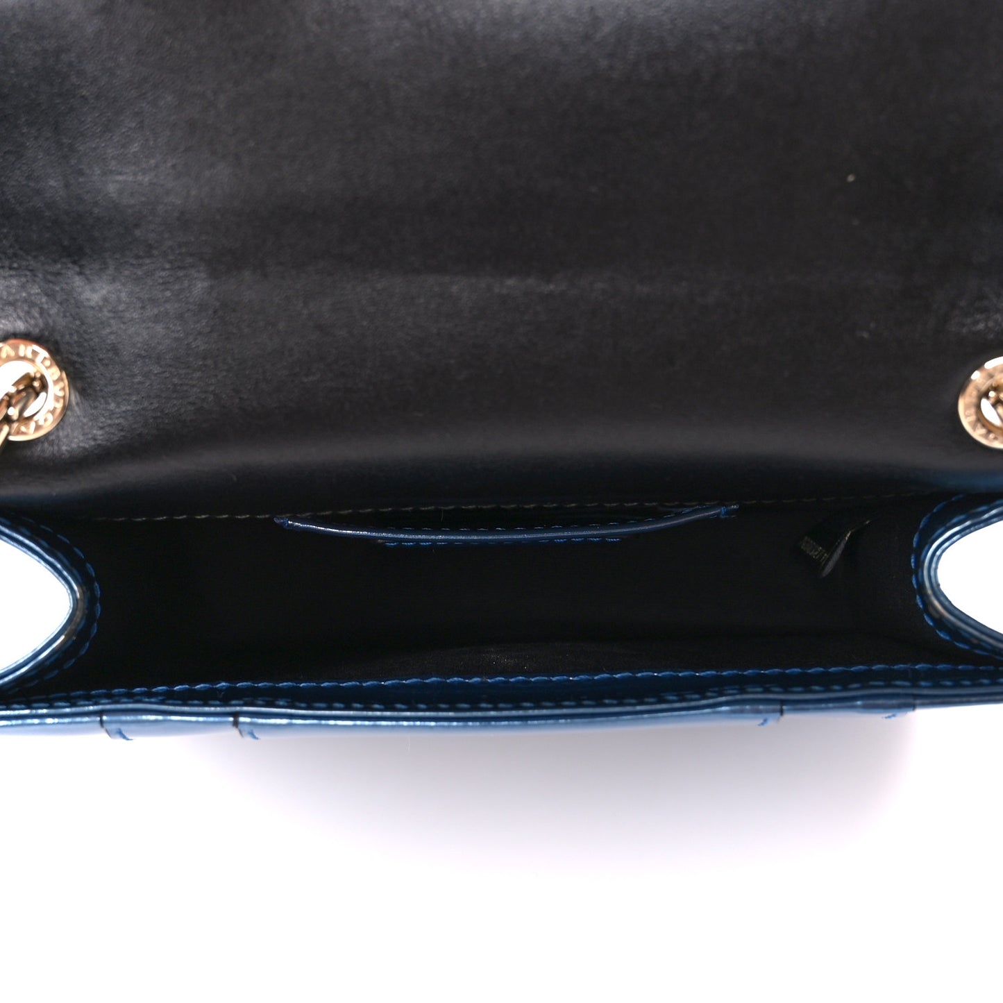 Metallic Calfskin Small Serpenti Forever Snake Strap Crossbody Bag Blue