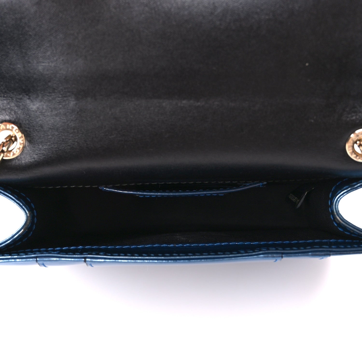 Bulgari Metallic Calfskin Small Serpenti Forever Snake Strap Crossbody Bag Blue 6 of 12