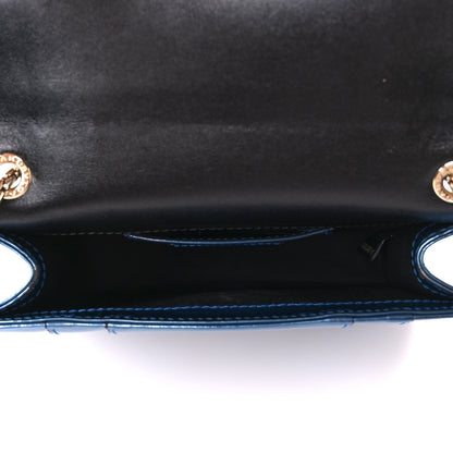 Bulgari Metallic Calfskin Small Serpenti Forever Snake Strap Crossbody Bag Blue 6 of 12