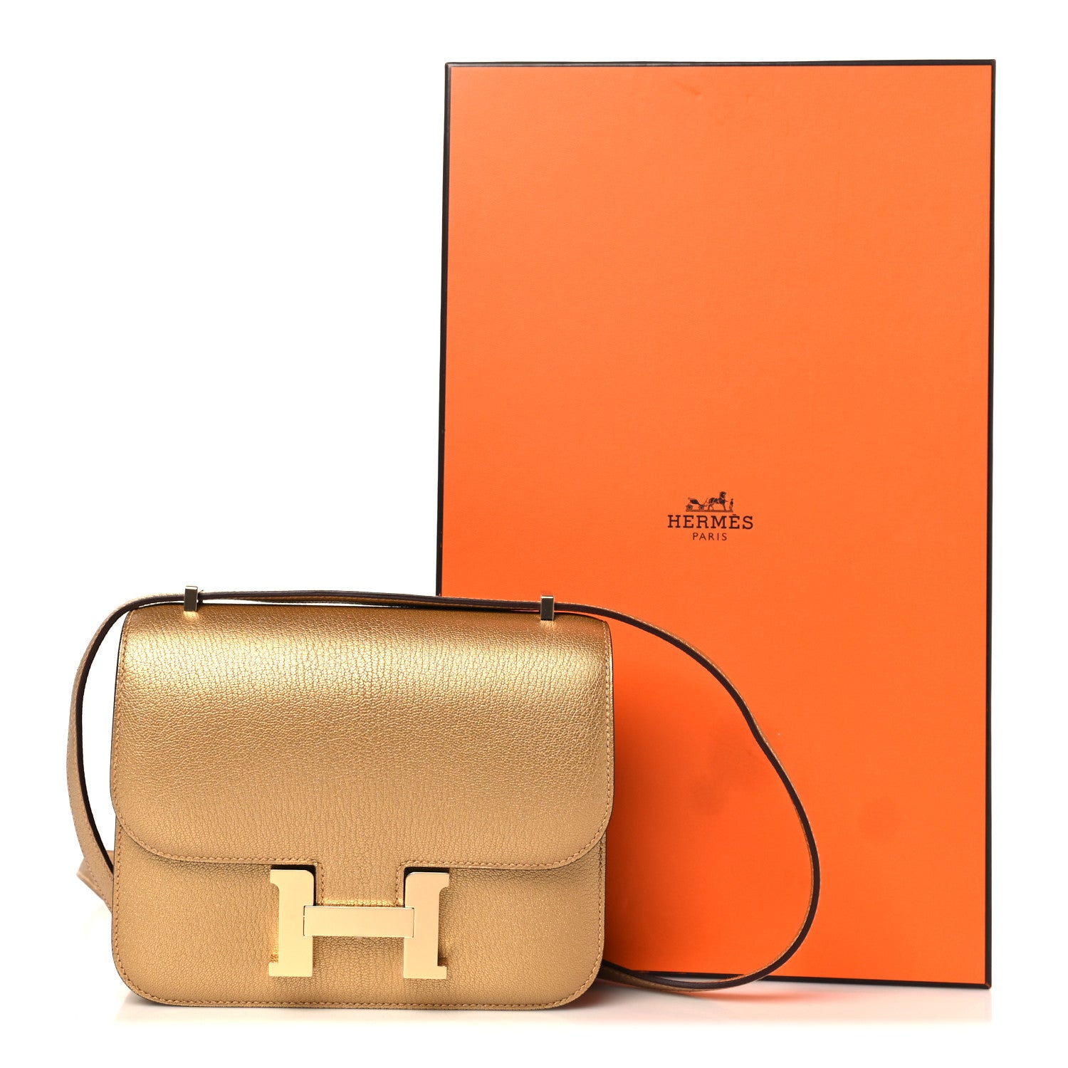 Hermes Metallic Chevre Chamkilight Constance 18 Doré 12 of 12