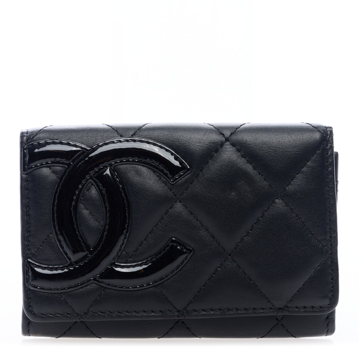 Chanel Calfskin Quilted Cambon Business Card Holder Black 1 of 8