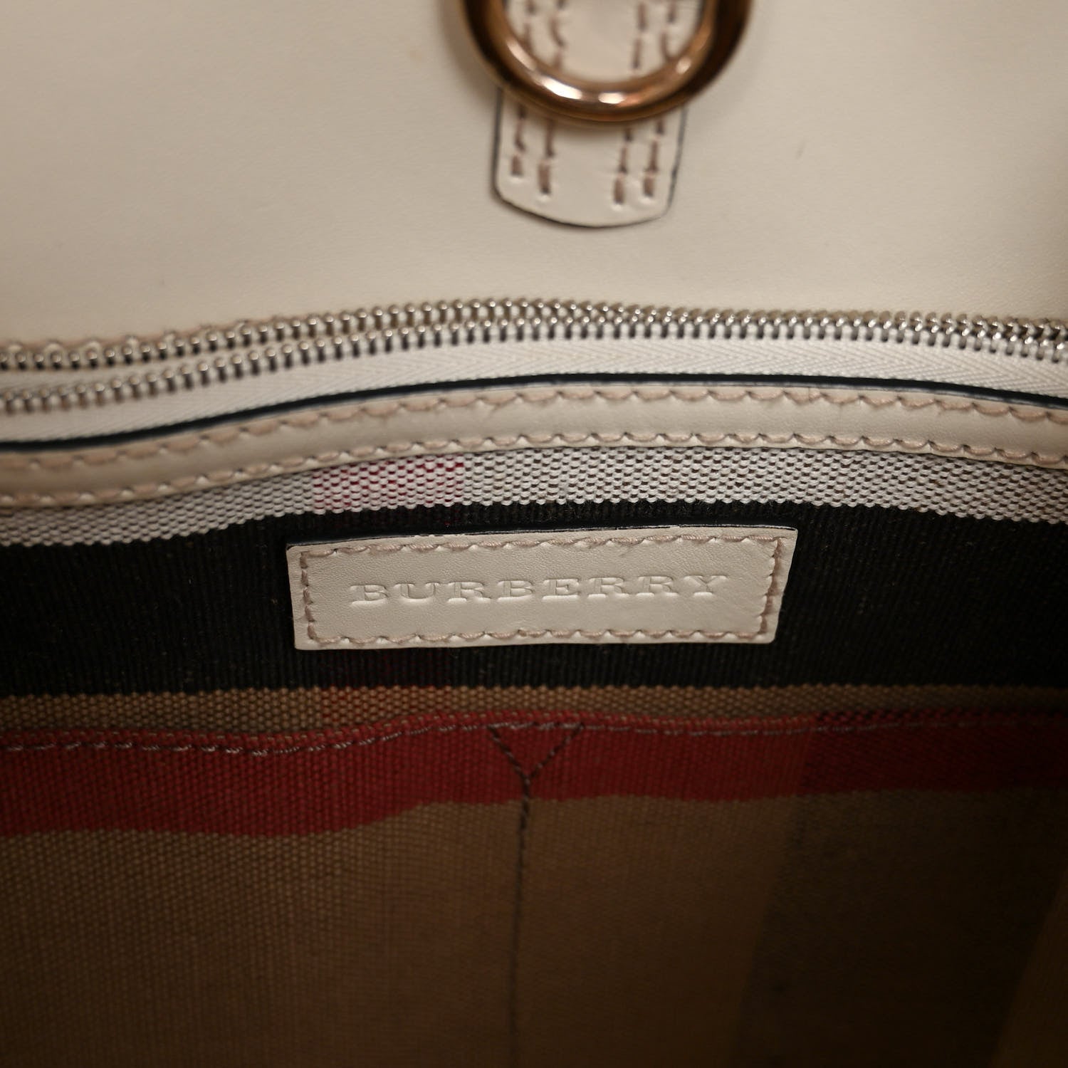Burberry Canvas Mega Check Medium Ashby Hobo White 6 of 9