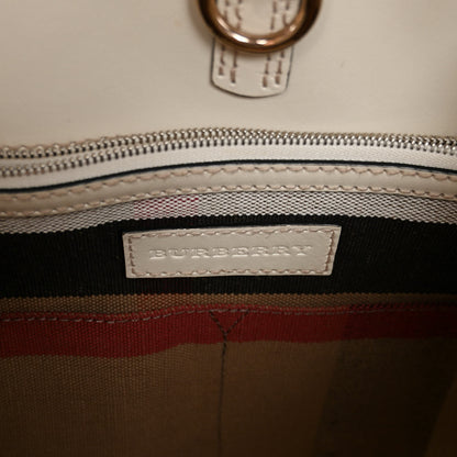 Burberry Canvas Mega Check Medium Ashby Hobo White 6 of 9