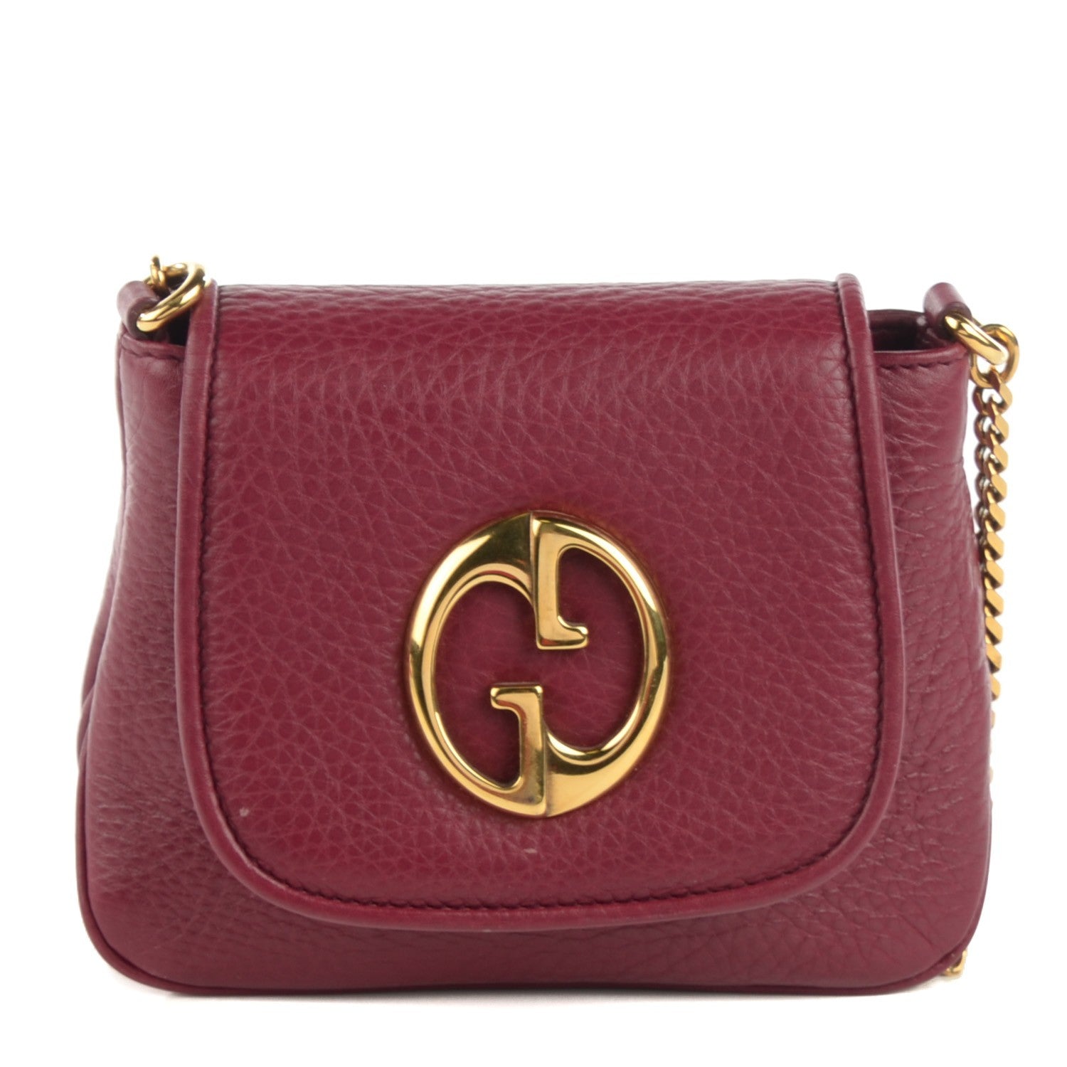 Gucci Cellarius Calfskin Small 1973 Chain Shoulder Bag Cherry Gloss 1 of 7