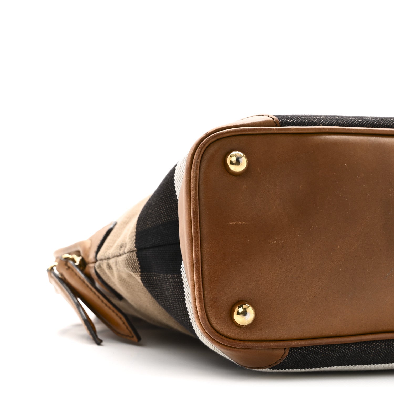Burberry Canvas Mega Check Calfskin Medium Bloomsbury Saddle Brown 9 of 10