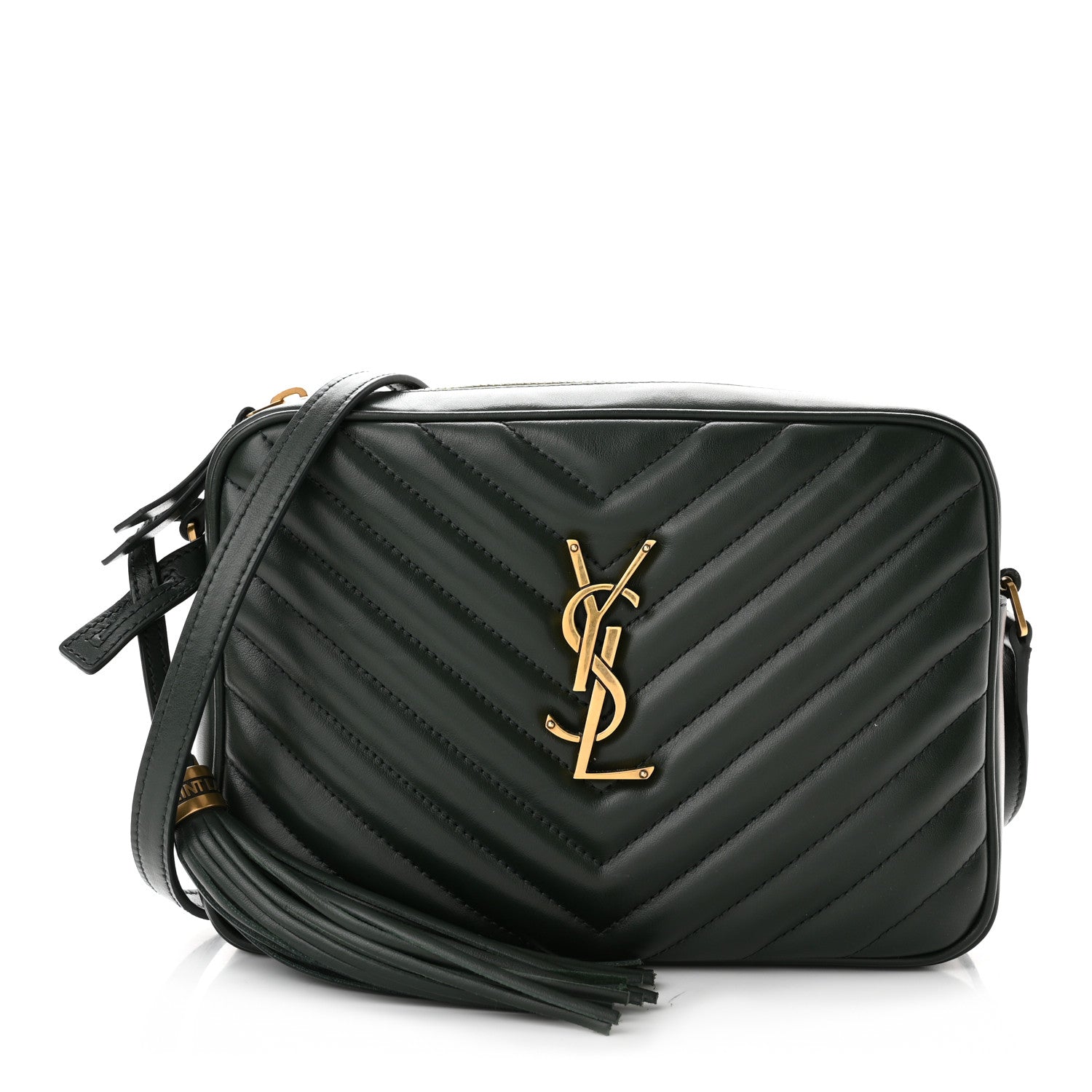 Saint Laurent Calfskin Matelasse Monogram Lou Camera Bag Military Green 1 of 10