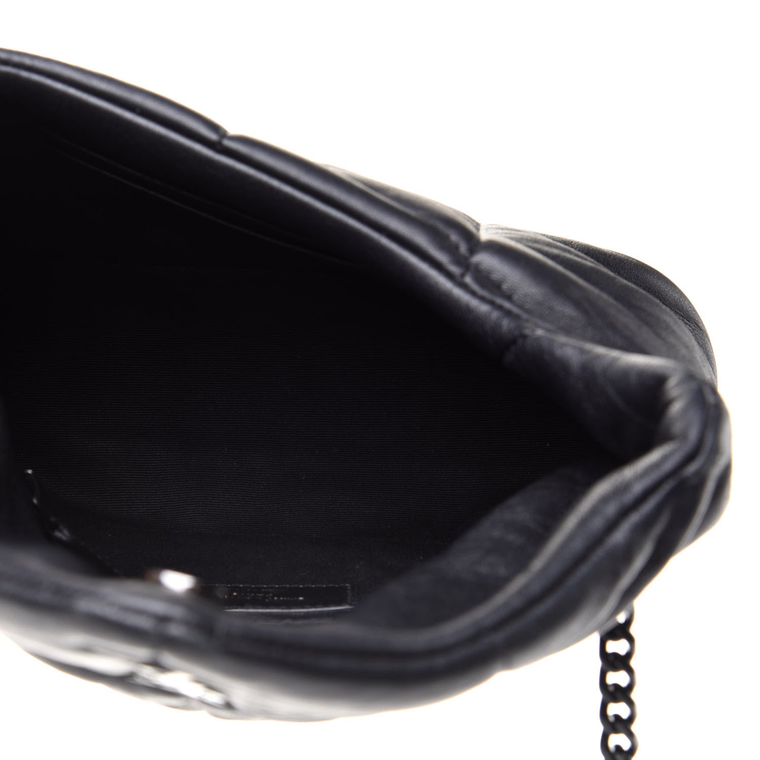 Saint Laurent Lambskin Quilted Toy Loulou Puffer Monogram Chain Satchel Black 5 of 16