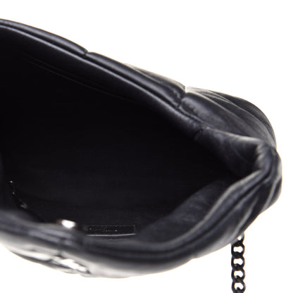 Saint Laurent Lambskin Quilted Toy Loulou Puffer Monogram Chain Satchel Black 5 of 16