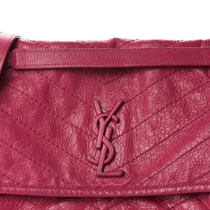 Saint Laurent Crinkled Calfskin Matelasse Monogram Medium Niki Chain Satchel Freesia 21 of 21