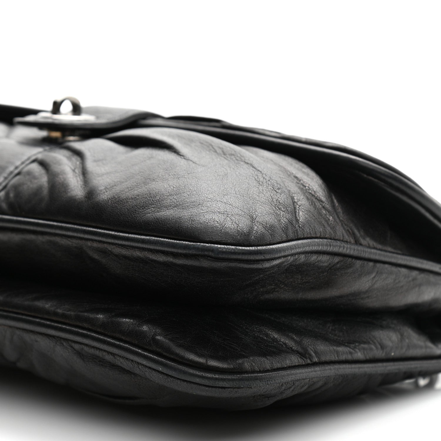 Chanel Lambskin Quilted Pile Ou Face Flap Black 11 of 11