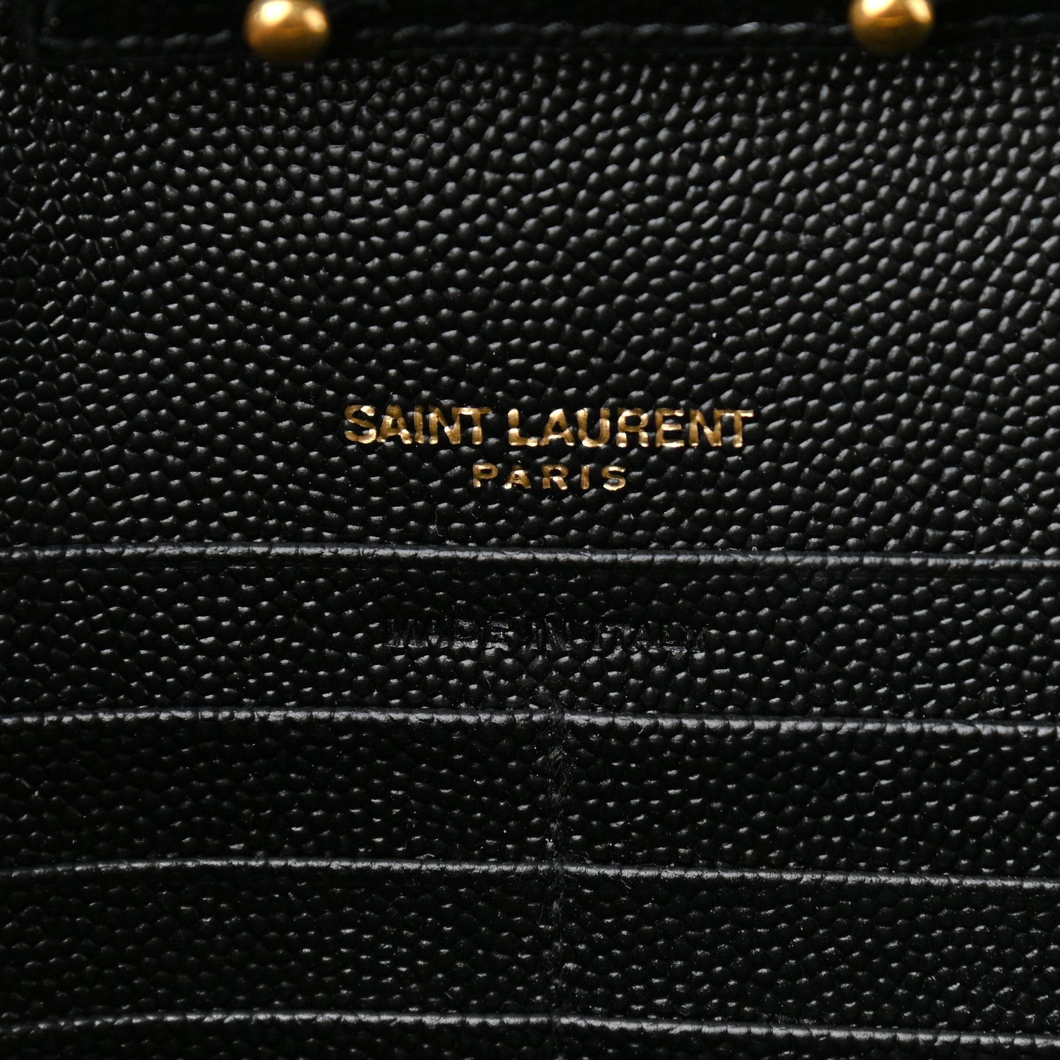 Saint Laurent Grain De Poudre Matelasse Chevron Monogram Chain Wallet Black 6 of 10
