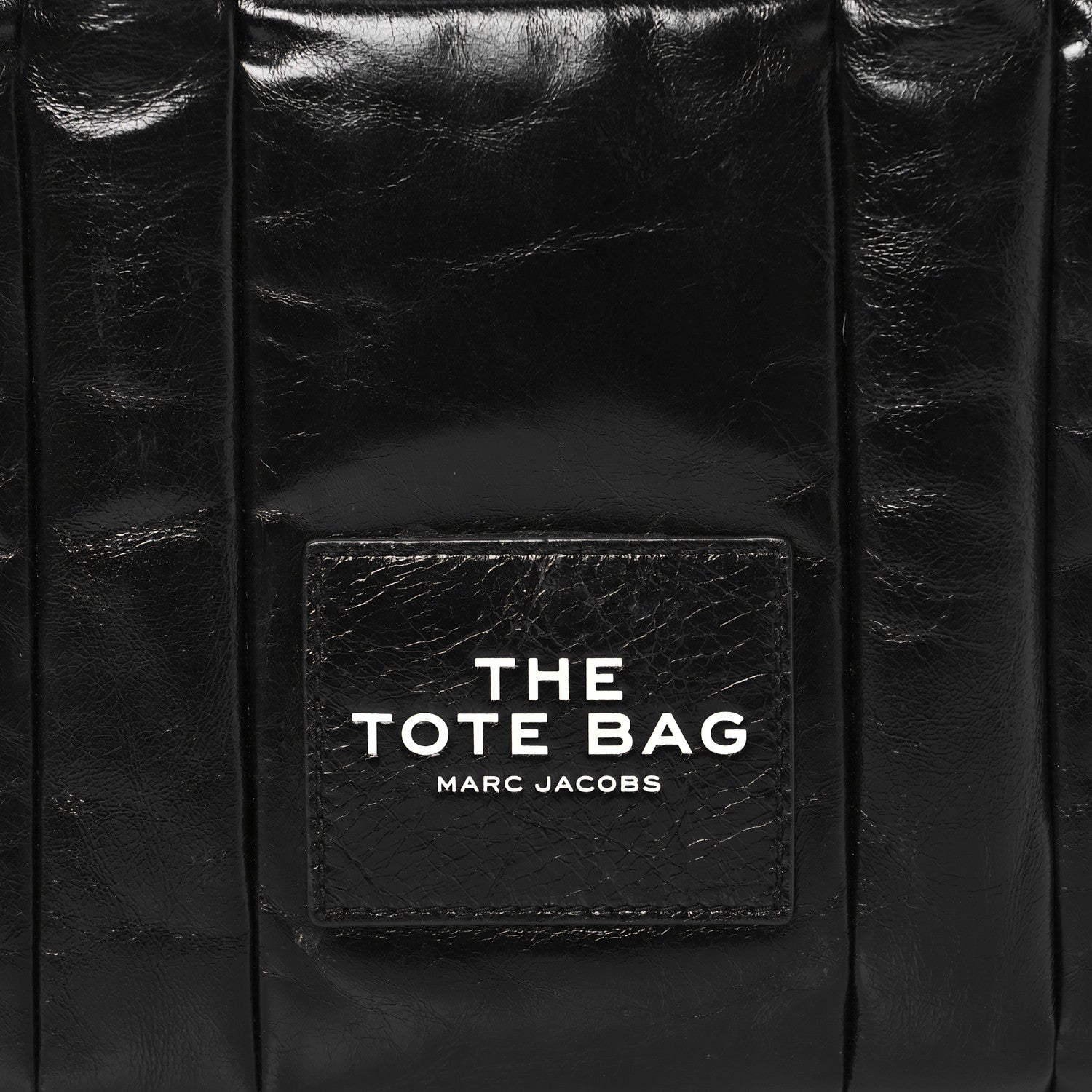 Marc Jacobs Shiny Crinkled Calfskin Small The Tote Bag Black 7 of 10