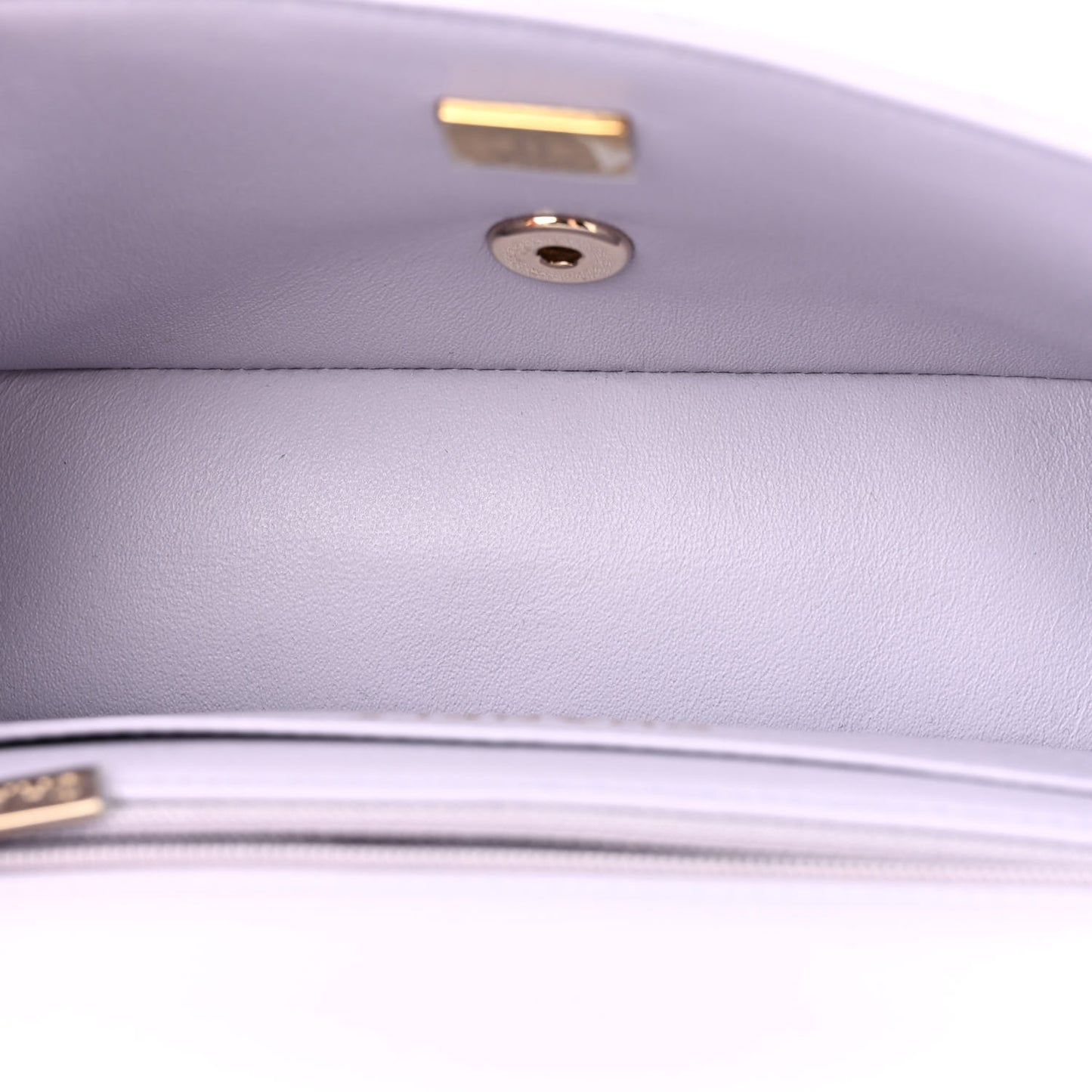 Lambskin Quilted Mini Top Handle Rectangular Flap Light Purple